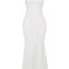 Joan Elfenbeinfarbenes Maxikleid mit Schnürung am Rücken Joan Elfenbeinfarbenes Maxikleid mit Schnürung am Rücken