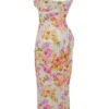 Josefina Elfenbeinfarbenes Maxikleid mit Blumenmuster Josefina Elfenbeinfarbenes Maxikleid mit Blumenmuster