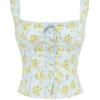 Juana – Baumwoll-Oberteil in zartem Blau mit Vintage-Blumenprint Juana – Baumwoll-Oberteil in zartem Blau mit Vintage-Blumenprint