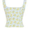 Juana – Baumwoll-Oberteil in zartem Blau mit Vintage-Blumenprint Juana – Baumwoll-Oberteil in zartem Blau mit Vintage-Blumenprint