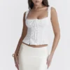 Juana Weißes Oberteil mit Broderie Anglaise Juana Weißes Oberteil mit Broderie Anglaise