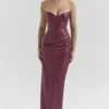 Juliana Cabernet Midi-Kleid aus veganem Leder Juliana Cabernet Midi-Kleid aus veganem Leder