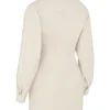 Julietta Beige Leinen-Kleider mit Cut-outs