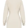 Julietta Beige Leinen-Kleider mit Cut-outs