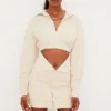 Julietta Beige Leinen-Kleider mit Cut-outs
