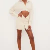 Julietta Beige Leinen-Kleider mit Cut-outs