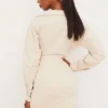 Julietta Beige Leinen-Kleider mit Cut-outs