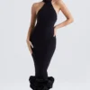 Juniper Schwarzes Midi-Kleid mit Schößchen Juniper Schwarzes Midi-Kleid mit Schößchen