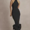 Juniper Schwarzes Midi-Kleid mit Schößchen Juniper Schwarzes Midi-Kleid mit Schößchen