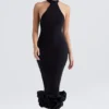 Juniper Schwarzes Midi-Kleid mit Schößchen Juniper Schwarzes Midi-Kleid mit Schößchen