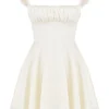 Kaia Elfenbeinfarbenes A-Linien-Mini-Kleid