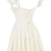 Kaia Elfenbeinfarbenes A-Linien-Mini-Kleid
