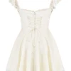 Kaia Elfenbeinfarbenes A-Linien-Mini-Kleid
