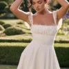 Kaia Elfenbeinfarbenes A-Linien-Mini-Kleid