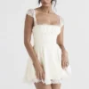 Kaia Elfenbeinfarbenes A-Linien-Mini-Kleid
