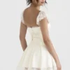 Kaia Elfenbeinfarbenes A-Linien-Mini-Kleid
