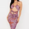 Kasia Lila Midi-Kleider mit Cut-outs