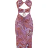 Kasia Lila Midi-Kleider mit Cut-outs