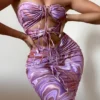 Kasia Lila Midi-Kleider mit Cut-outs