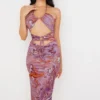 Kasia Lila Midi-Kleider mit Cut-outs