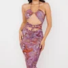 Kasia Lila Midi-Kleider mit Cut-outs