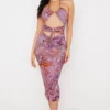 Kasia Lila Midi-Kleider mit Cut-outs