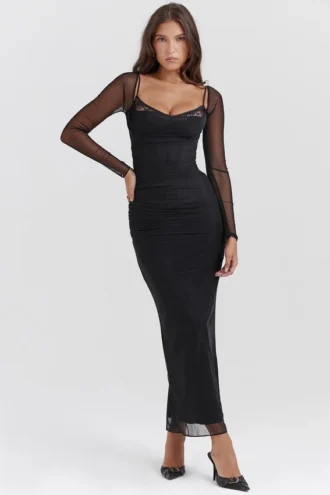 Katarina Schwarzes Maxikleid