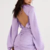 Kate Orchid Satin-Mini-Kleid mit Wickelausschnitt