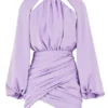 Kate Orchid Satin-Mini-Kleid mit Wickelausschnitt