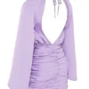 Kate Orchid Satin-Mini-Kleid mit Wickelausschnitt