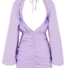 Kate Orchid Satin-Mini-Kleid mit Wickelausschnitt