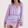 Kate Orchid Satin-Mini-Kleid mit Wickelausschnitt