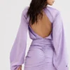 Kate Orchid Satin-Mini-Kleid mit Wickelausschnitt