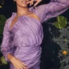 Kate Orchid Satin-Mini-Kleid mit Wickelausschnitt