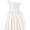 Katherine Weißes trägerloses Korsetts-Minikleid Katherine Weißes trägerloses Korsetts-Minikleid