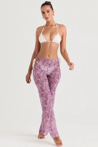 Keala Violet Floral Cutout Hose