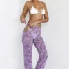 Keala Violet Floral Cutout Hose Keala Violet Floral Cutout Hose
