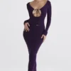 Keana Grape Maxikleid aus geripptem Strick Keana Grape Maxikleid aus geripptem Strick