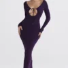 Keana Grape Maxikleid aus geripptem Strick Keana Grape Maxikleid aus geripptem Strick