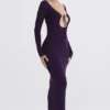Keana Grape Maxikleid aus geripptem Strick Keana Grape Maxikleid aus geripptem Strick