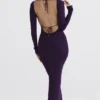 Keana Grape Maxikleid aus geripptem Strick Keana Grape Maxikleid aus geripptem Strick