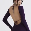 Keana Grape Maxikleid aus geripptem Strick Keana Grape Maxikleid aus geripptem Strick