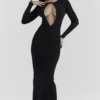 Keeya Schwarzes Strick-Maxikleid Keeya Schwarzes Strick-Maxikleid