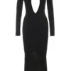 Keeya Schwarzes Strick-Maxikleid Keeya Schwarzes Strick-Maxikleid