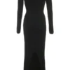 Keeya Schwarzes Strick-Maxikleid Keeya Schwarzes Strick-Maxikleid