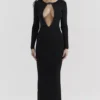 Keeya Schwarzes Strick-Maxikleid Keeya Schwarzes Strick-Maxikleid