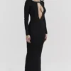 Keeya Schwarzes Strick-Maxikleid Keeya Schwarzes Strick-Maxikleid