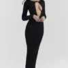 Keeya Schwarzes Strick-Maxikleid Keeya Schwarzes Strick-Maxikleid