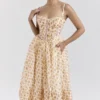 Kelly Midi-Sommerkleid mit Royal-Rose-Print als Korsett Kelly Midi-Sommerkleid mit Royal-Rose-Print als Korsett