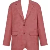 Kiera Oversize-Blazer aus veganem Leder in Warm Pink Kiera Oversize-Blazer aus veganem Leder in Warm Pink